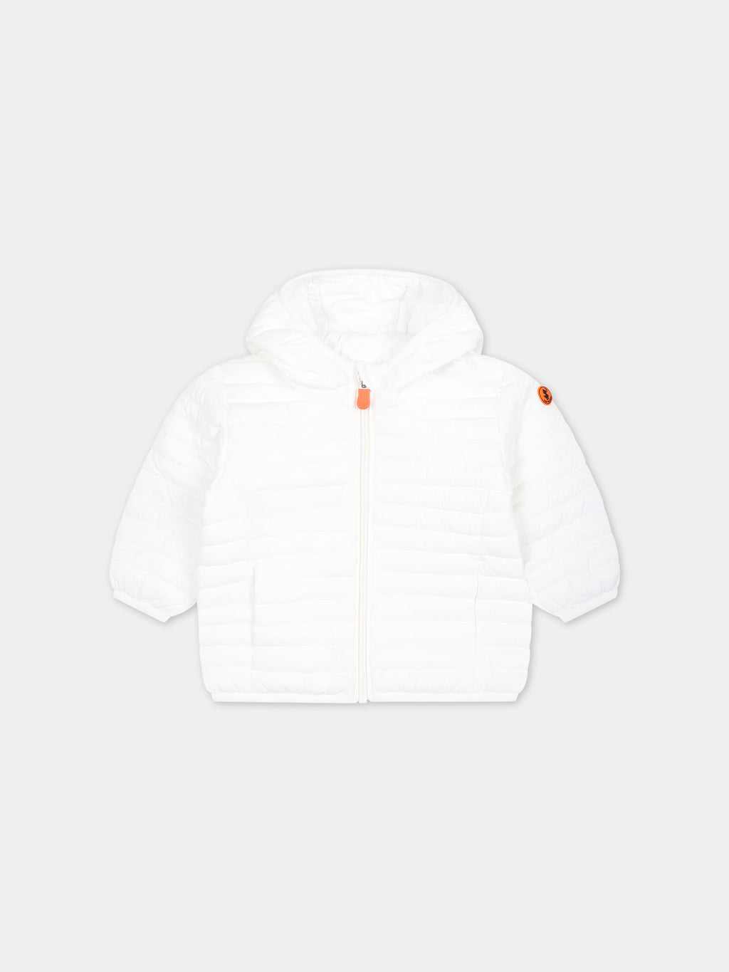 White Nene down jacket for baby boy with logo